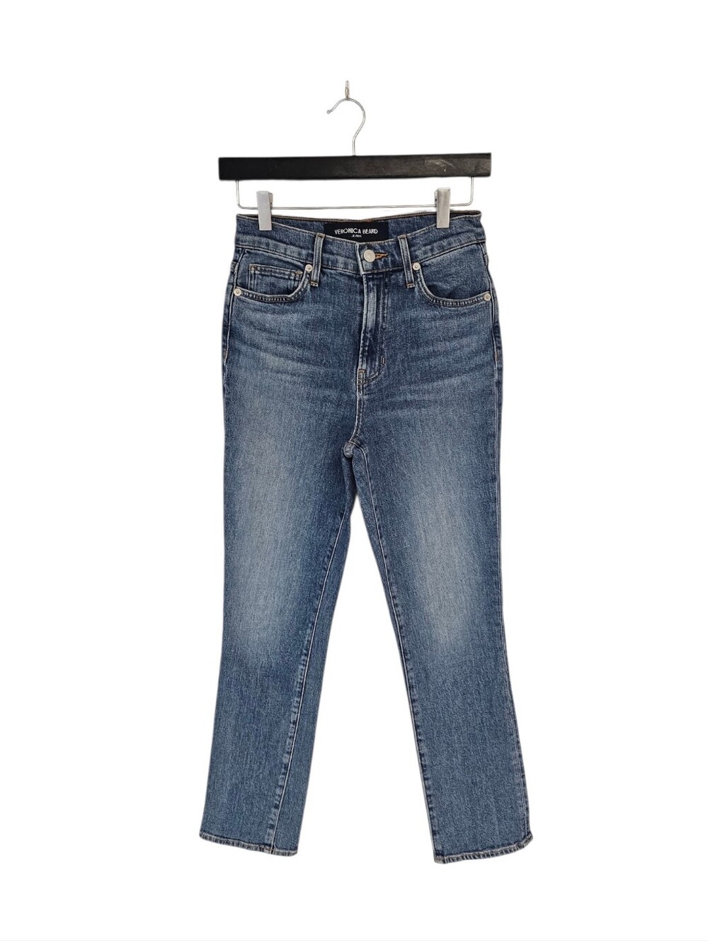 Veronica Beard Ryleigh Slim Straight Ankle High Rise Blue Jeans 25 Preowned